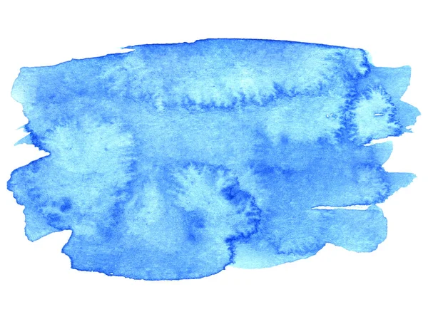 Blauer Aquarell Hintergrund Handbemalte Aquarellform Isoliert Auf Weiß — Stockfoto