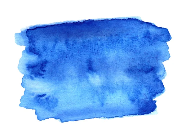 Μπλε Υδατογραφία Φόντο Χειροποίητο Υδατογράφημα Σχήμα Που Απομονώνεται Λευκό — Φωτογραφία Αρχείου