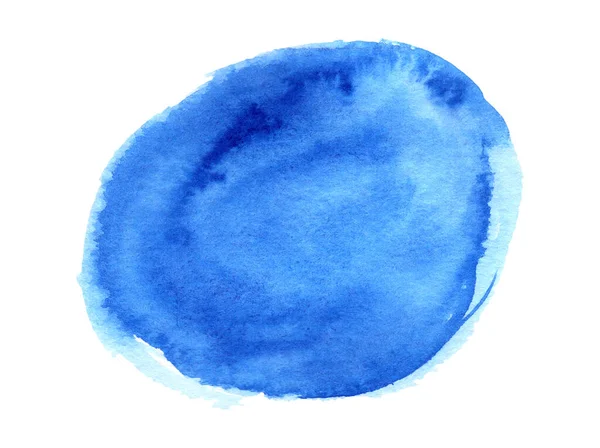 Modrá Akvarel Pozadí Ručně Malované Akvarel Tvar Izolovaný Bílé — Stock fotografie