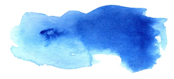 Blauer Aquarell Hintergrund Handbemalte Aquarellform Isoliert Auf Weiß — Stockfoto