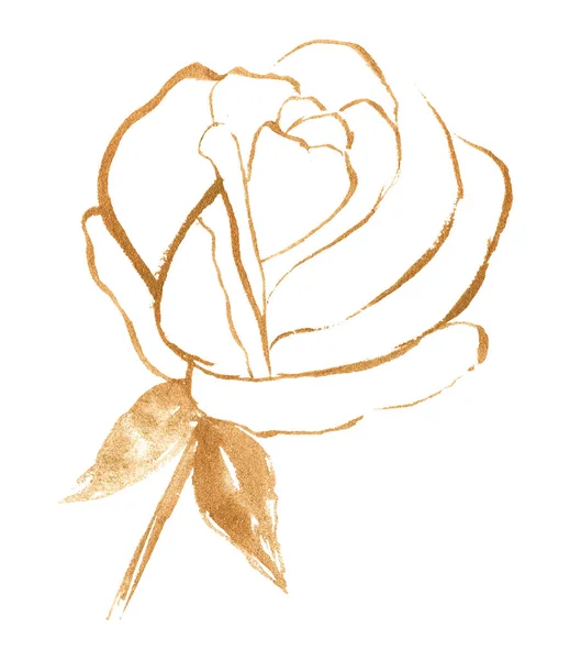 Золота Троянда Елемент Декорування Дизайну — стокове фото
