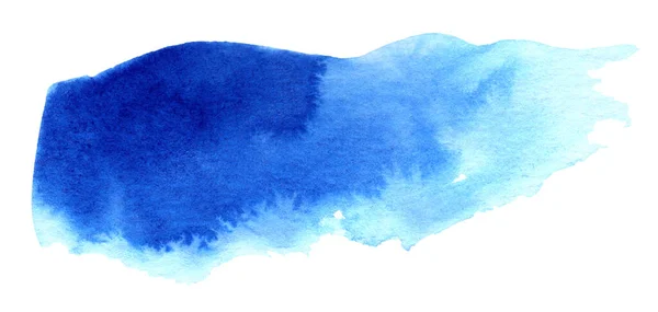 Niebieski Akwarelowy Tło Ręcznie Malowany Akwarelowy Kształt Izolowany Białym — Zdjęcie stockowe