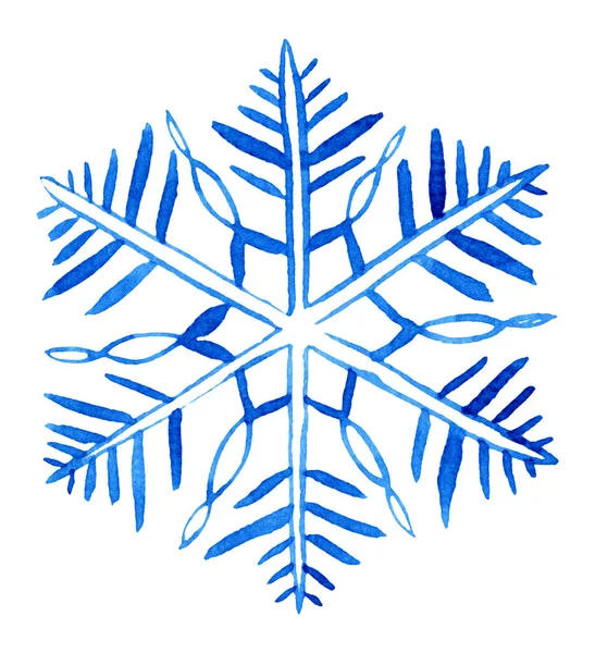Akwarela Śnieżynka Odizolowana Symbol Zimy Piękna Dekoracja Dla Twojego Projektu — Zdjęcie stockowe