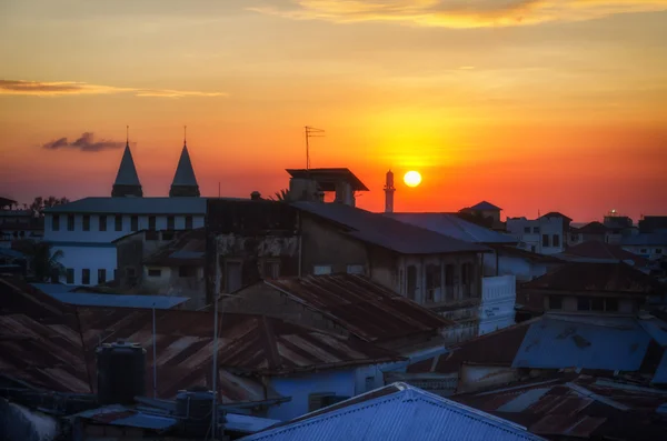 Cidade de pedra por do sol Fotografias De Stock Royalty-Free