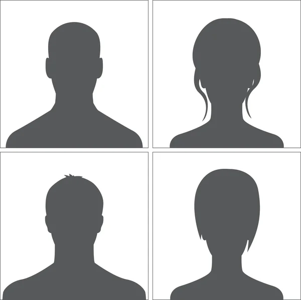 Avatars set grey — Stock Vector