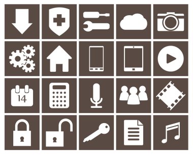 web ve mobil cihazlar için simgeler kümesi