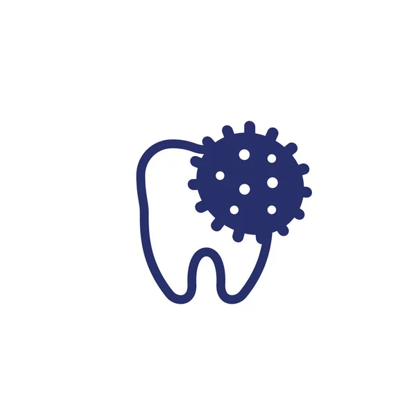 Zahninfektion Ikone mit Zahn — Stockvektor