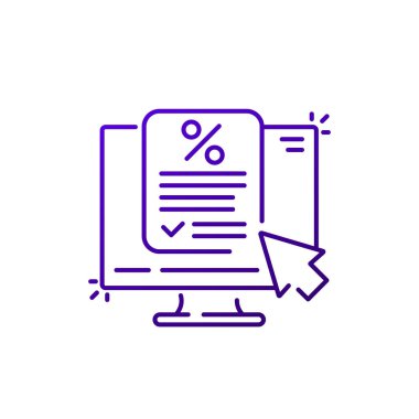 çevrimiçi kredi çizgisi simgesi, vektör