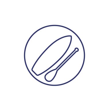 Kürek hatları simgesi, vektörü olan SUP tahtası