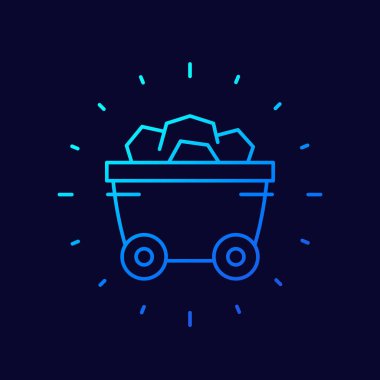 Kömür madeni çizgi vektör simgesi