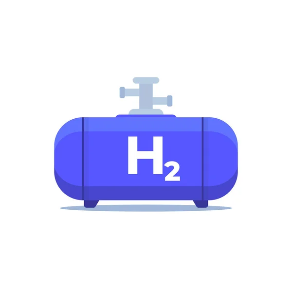 Almacenamiento de hidrógeno, icono del tanque de gas industrial — Archivo Imágenes Vectoriales