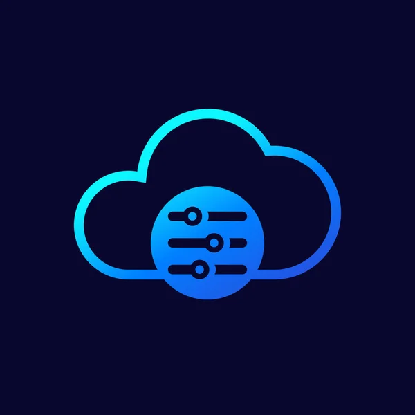 Paramètres Cloud ou icône de configuration d'hébergement — Image vectorielle