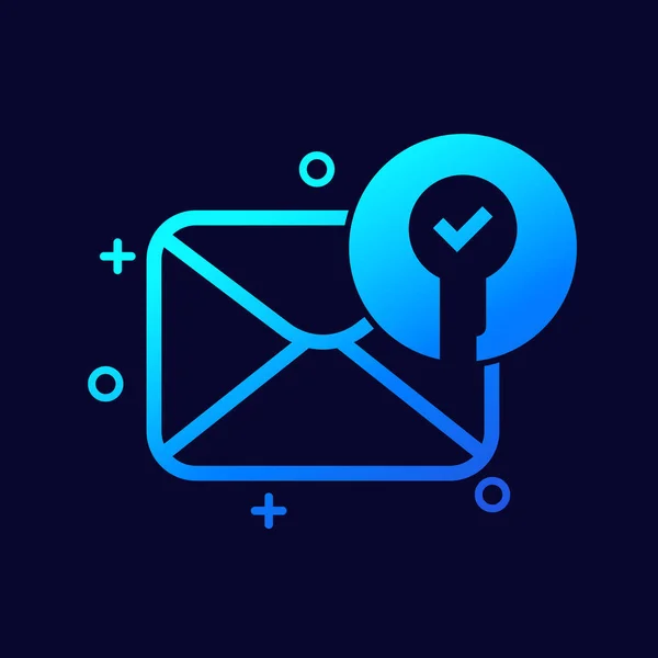 Verschlüsselte Nachricht, geschütztes Mail-Symbol, Vektorkunst — Stockvektor