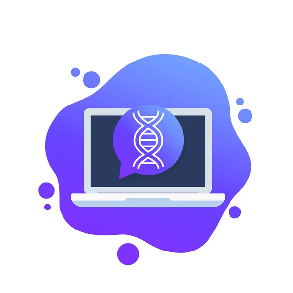 Dna research and genetic testing vector icon — Stock Vector