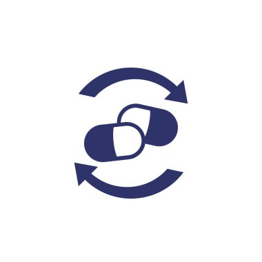 ilaç, ok içeren hap vektör simgesi