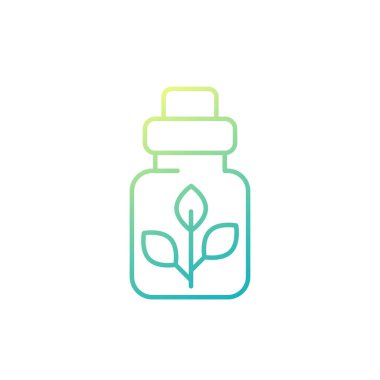 homeopatik tıp çizgisi simgesi beyaz, vektör