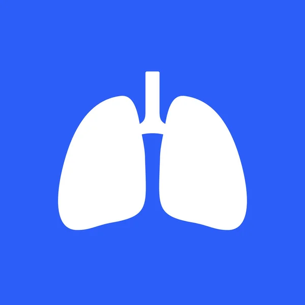 Ikon vektor paru-paru pada biru - Stok Vektor