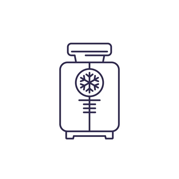 Kryotherapie Linie Symbol mit Kryosauna — Stockvektor