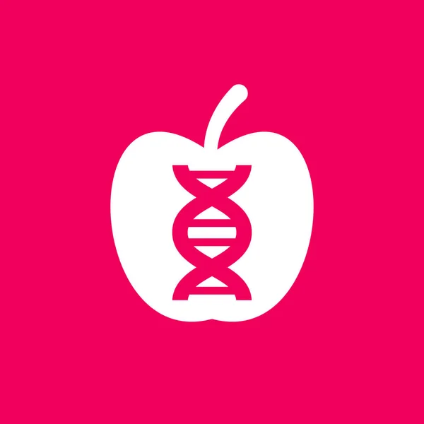 Géntechnológiával módosított alma ikon, vektor — Stock Vector