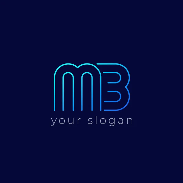 MB logosu, monogram çizgi tasarımı — Stok Vektör