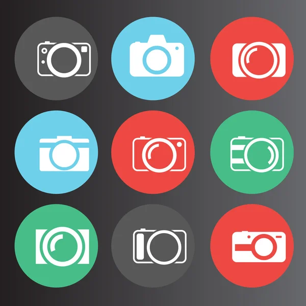 Camera icons set — Stockvector