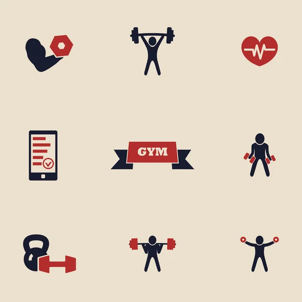 Conjunto de iconos de gimnasio y fitness 2 — Vector de stock