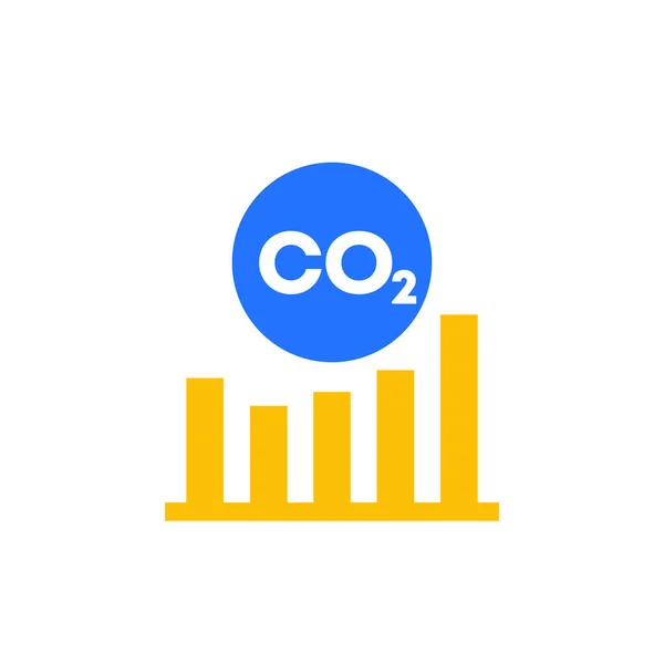 Karbon uzaklığı, karbondioksit grafik simgesi — Stok Vektör