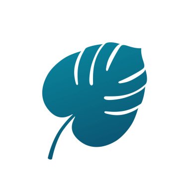 Monstera yaprak üzerinde beyaz izole