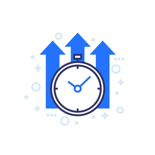 Melhorar ícone de tempo no branco — Vetor de Stock