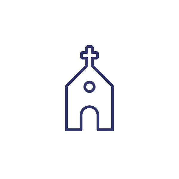 Ikona konturu kościoła na białym — Wektor stockowy