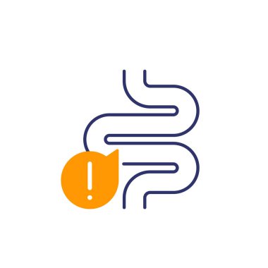 bağırsak ikonunda kabızlık, vektör