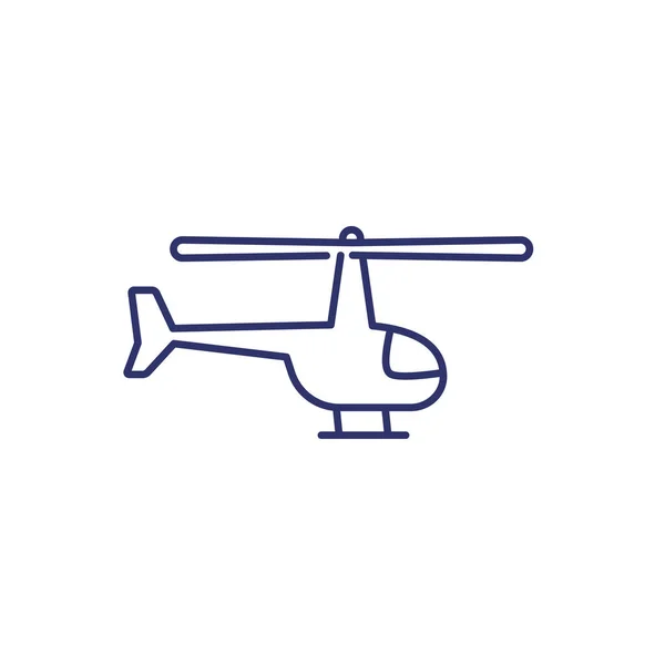 흰색 헬리콥터 라인 아이콘 — 스톡 벡터