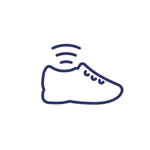 Smart shoe line icon on white — Stock Vector