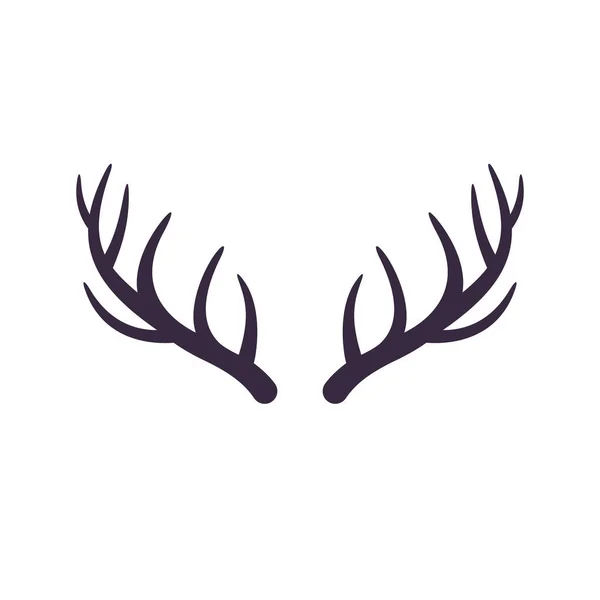 Deer horns, antlers isolated on white, vector — Stock Vector