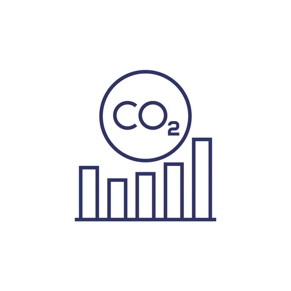 Karbon dengesi, karbondioksit çizgi simgesi — Stok Vektör