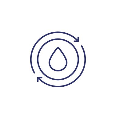 su geri dönüşüm simgesi, çizgi vektörü