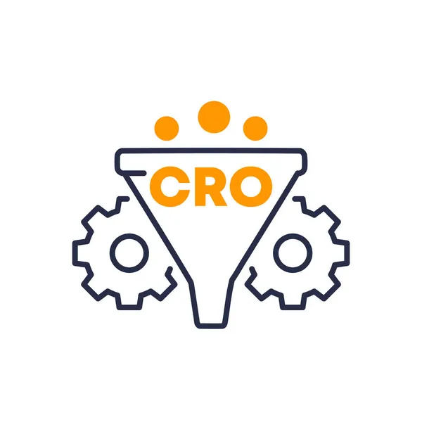 Icono de CRO, vector de optimización de la tasa de conversión — Vector de stock