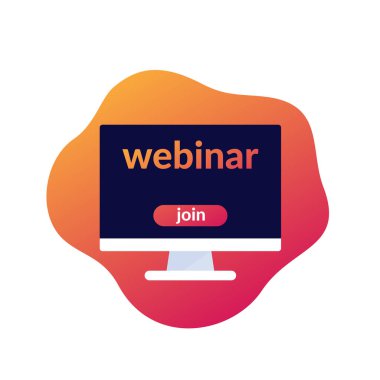 webinar, çevrimiçi eğitime katıl, vektör