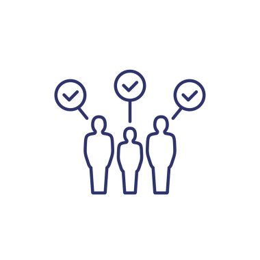 HR, beyaz üzerinde kontrol çizgisi simgesi olan insanlar