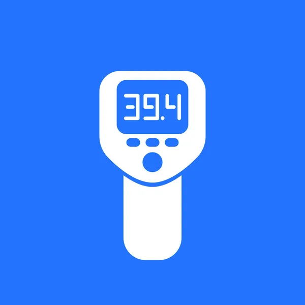 Иконка инфракрасного термометра, проверка температуры — стоковый вектор