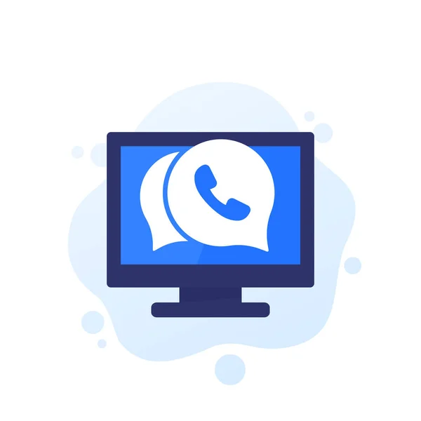 VoIP icono de llamada telefónica, vector — Vector de stock