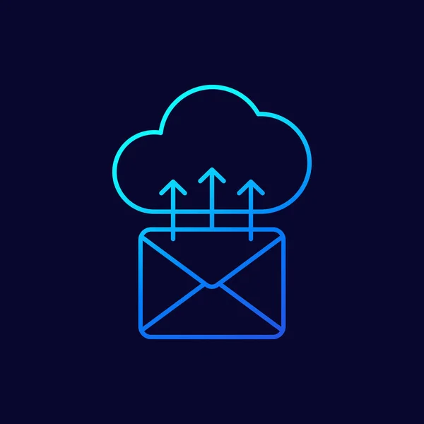 Mail à l'icône de ligne nuage, vecteur — Image vectorielle