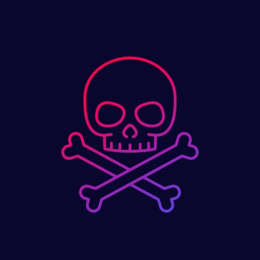 tehlike simgesi, kafatası ve kemik çizgisi sanatı