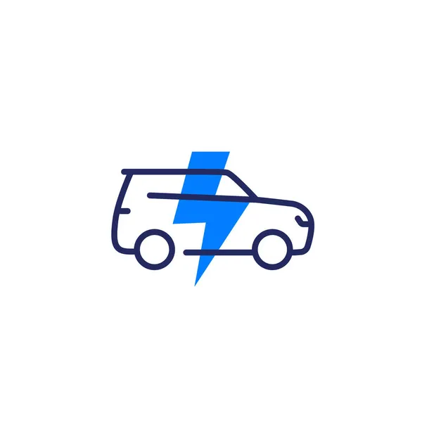 Elektroauto, ev Geländewagen-Symbol auf weiß — Stockvektor