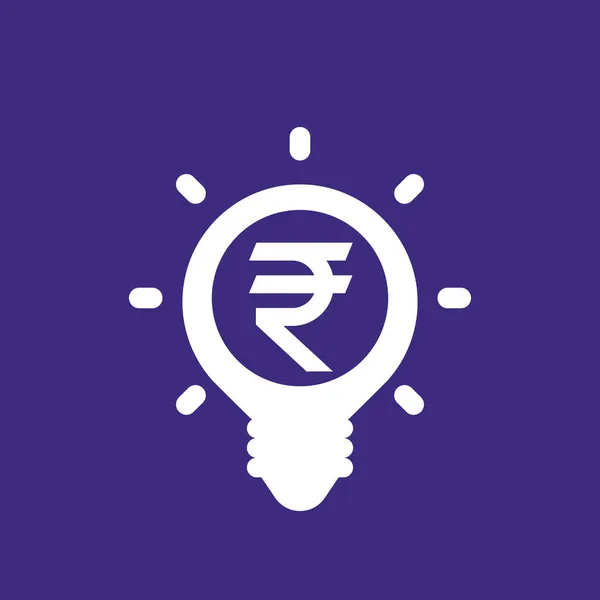 Idea es icono de vector de dinero con rupia — Archivo Imágenes Vectoriales