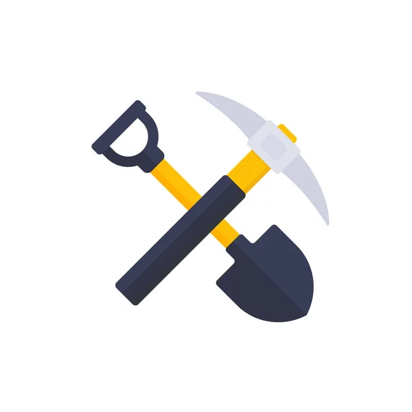 Иконка топора и лопаты, векторная конструкция — стоковый вектор