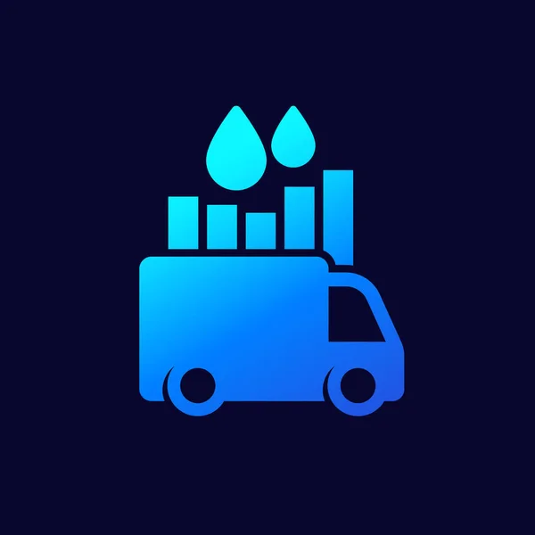 Εικονίδιο κατανάλωσης καυσίμου με van, διανυσματικός σχεδιασμός — Διανυσματικό Αρχείο