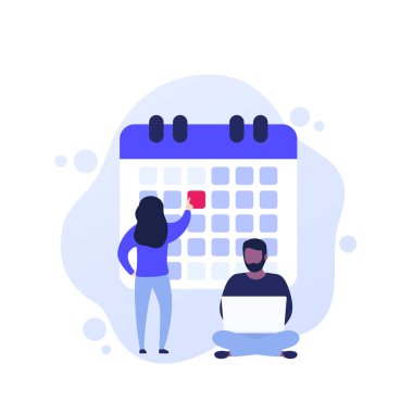 İnsanlarla bir tarih, zaman yönetimi vektörü belirle