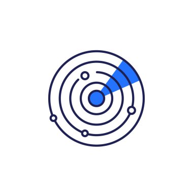 Radar simgesi beyaz, vektör sanatı