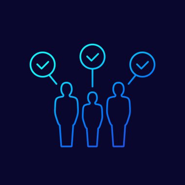 İK, işaretleme çizgisi simgesi olan kişiler, vektör